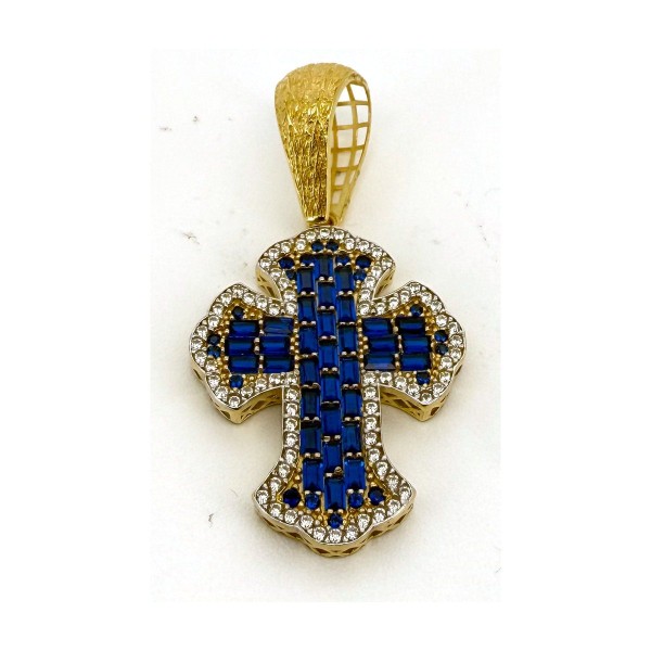 Medalla cruz azul de oro 18k